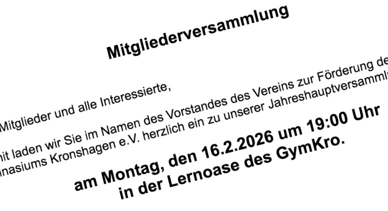 Förderverein: Jahreshauptversammlung